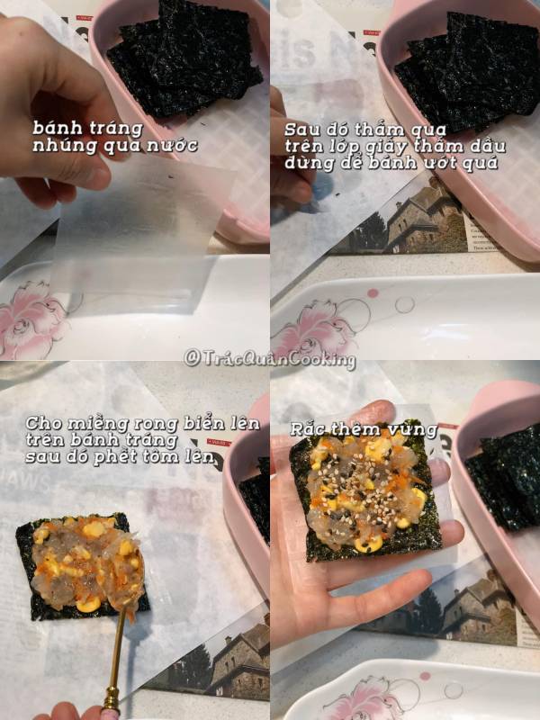 Cách làm Bánh Tráng Tôm Rong Biển ăn tại nhà ngon 7